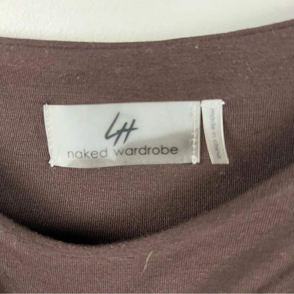 Lori Harvey Naked Wardrobe Brown Top with Front Cutout - Picture 4 of 5